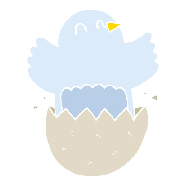 鶏の孵化フラット色のスタイルの漫画 — ストックベクタ