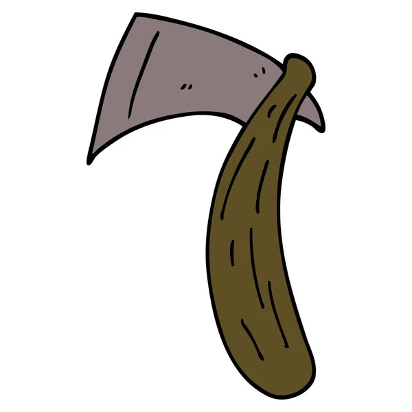 Cartoon Doodle Viking Axe — Stockvector