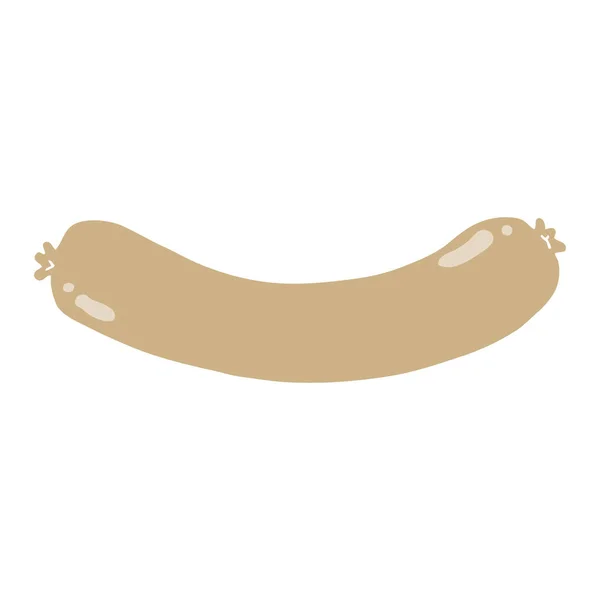 Flat Color Style Cartoon Sausage — Stock Vector