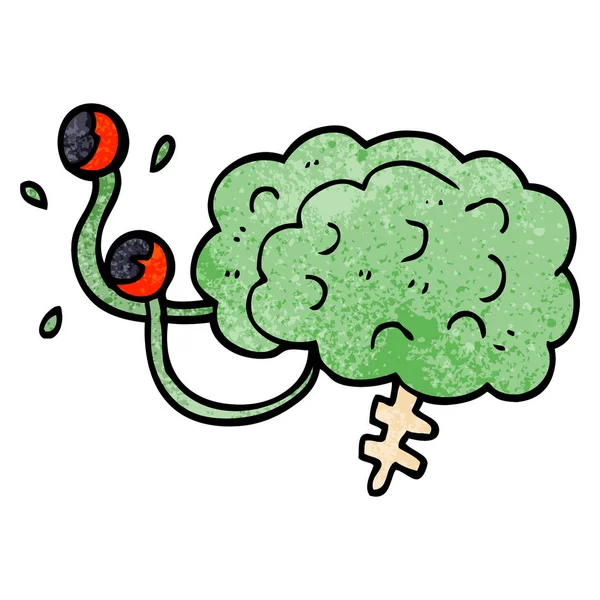 Cartoon Doodle Monster Hjärna — Stock vektor