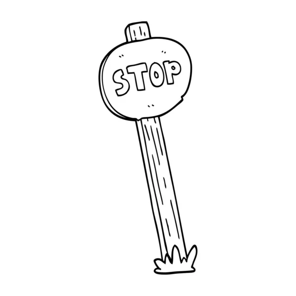 Linienzeichnung Cartoon Verkehrszeichen — Stockvektor