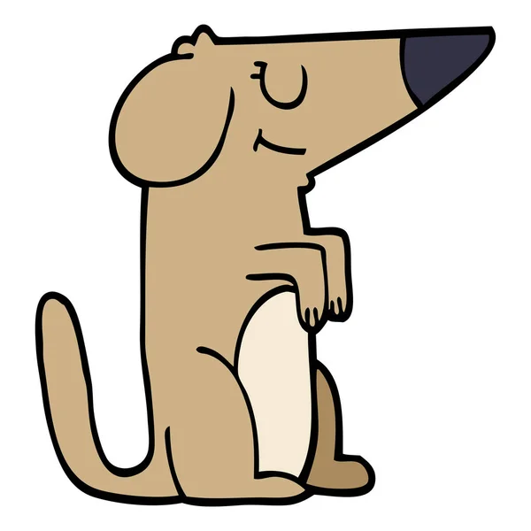 Desenho Animado Doodle Dog Vetor Ilustração —  Vetores de Stock