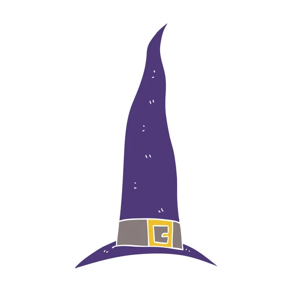 Flat Color Illustration Witch Hat — Stock Vector