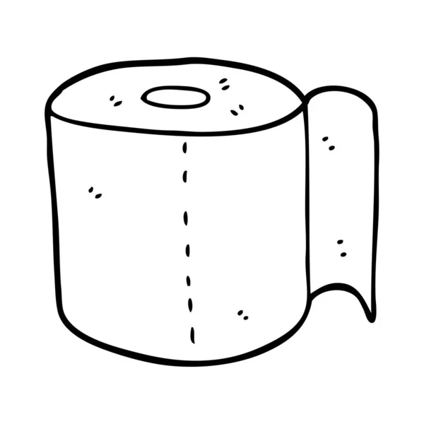 Линия Рисования Мультяшный Рулон Туалета — стоковый вектор