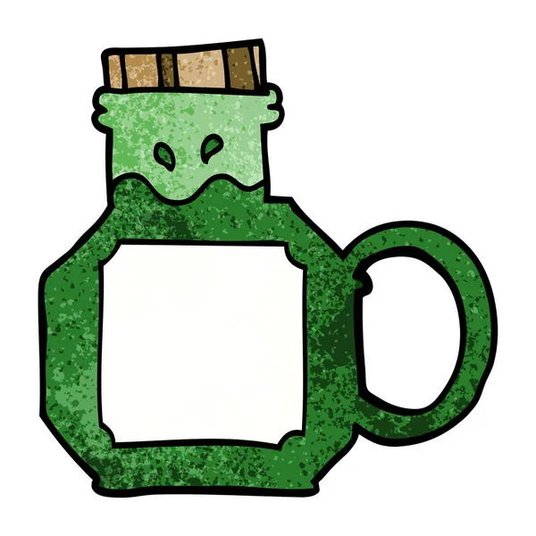 Potion Verte Doodle Dessin Animé — Image vectorielle