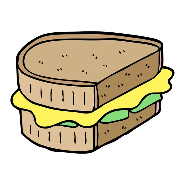 Çizgi Film Doodle Tost Sandviç — Stok Vektör