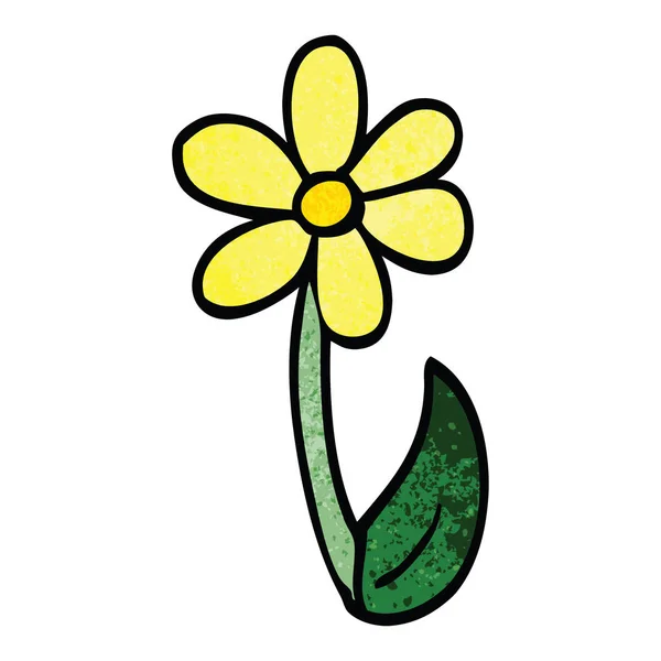 Fumetto Doodle Fiore Primaverile — Vettoriale Stock