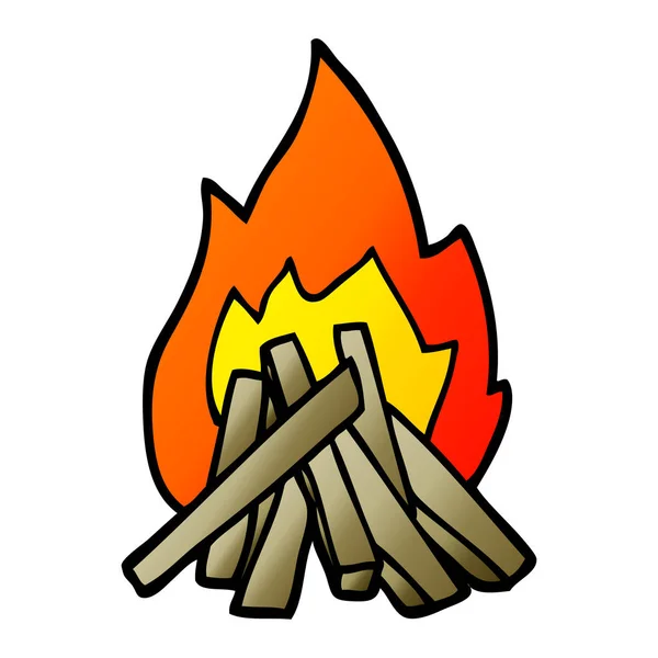 Dibujos Animados Doodle Campamento Fuego — Archivo Imágenes Vectoriales