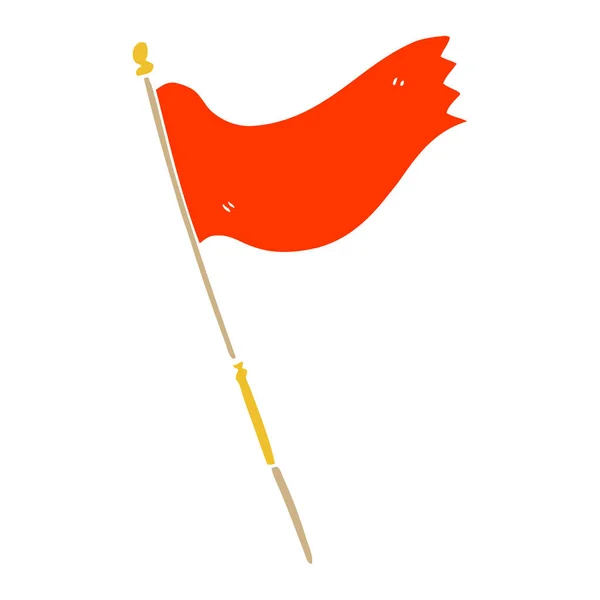 Cartoon Doodle Waving Flag — Stock Vector