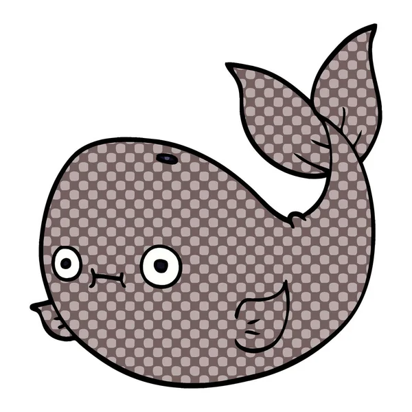 Kreskówka Doodle Wieloryba Wektor Ilustracja — Wektor stockowy