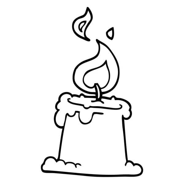 Рисование Линии Зажжённой Свечи — стоковый вектор
