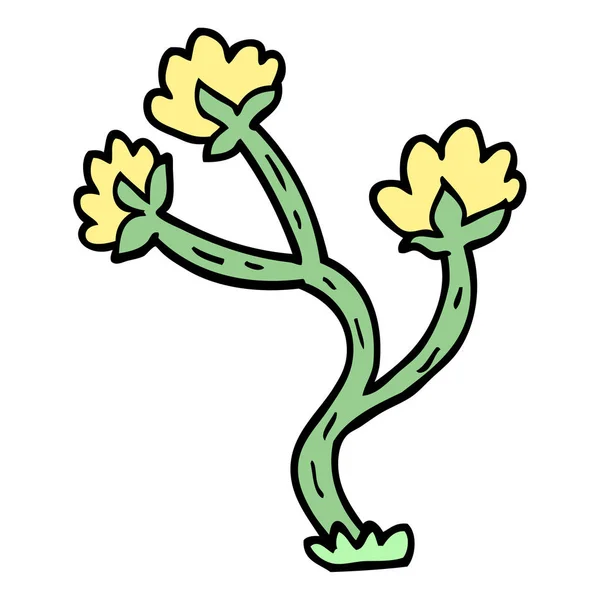 Handgezeichnete Doodle Stil Cartoon Wildflower — Stockvektor