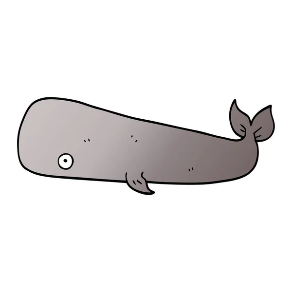 Cartoon Doodle Whale Vektor Illustration — Stock vektor