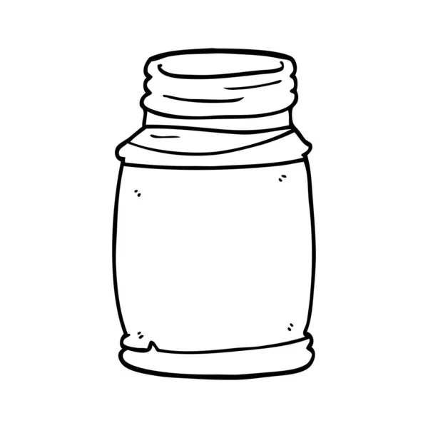 Line Drawing Cartoon Storage Jar — Stock Vector