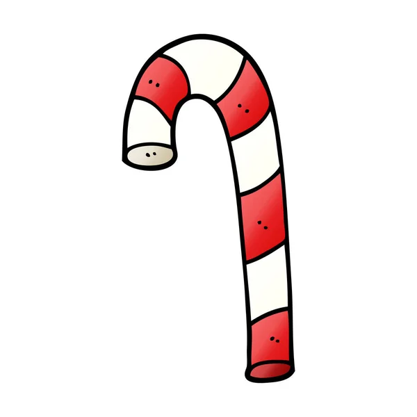 Cartone Animato Doodle Canna Zucchero Natale — Vettoriale Stock