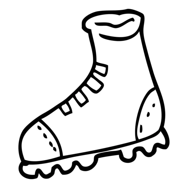 Zwart Wit Cartoon Walking Boot — Stockvector