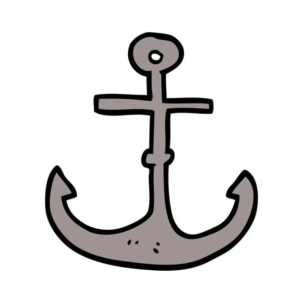 Cartoon Doodle Schip Anker — Stockvector