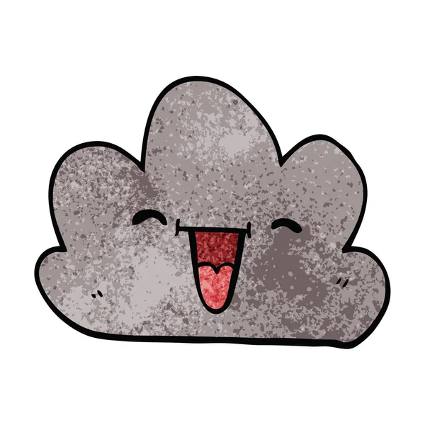 漫画落書き幸せな灰色の雲 — ストックベクタ