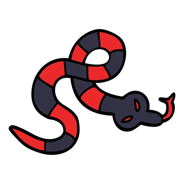 Cobra Venenosa Doodle Desenhos Animados — Vetor de Stock
