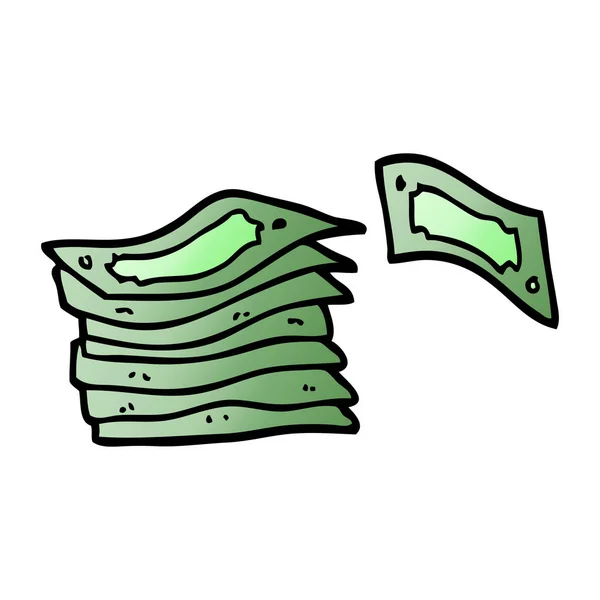 Γελοιογραφία Doodle Στοίβα Των Χρημάτων — Διανυσματικό Αρχείο