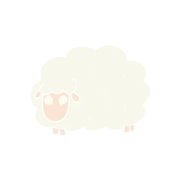 Flat Color Illustration Farting Sheep — Stock Vector