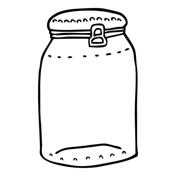 Linea Disegno Cartone Animato Vaso Vetro — Vettoriale Stock