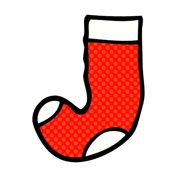 Dessin Animé Doodle Vieille Chaussette — Image vectorielle