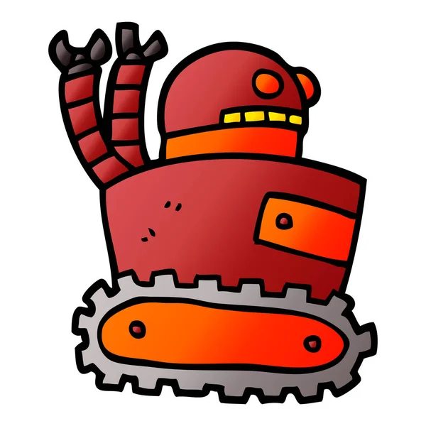 Illustration Robot Doodle Dessin Animé — Image vectorielle