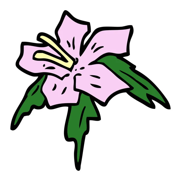 Cartoon Doodle Exotiska Blomma — Stock vektor