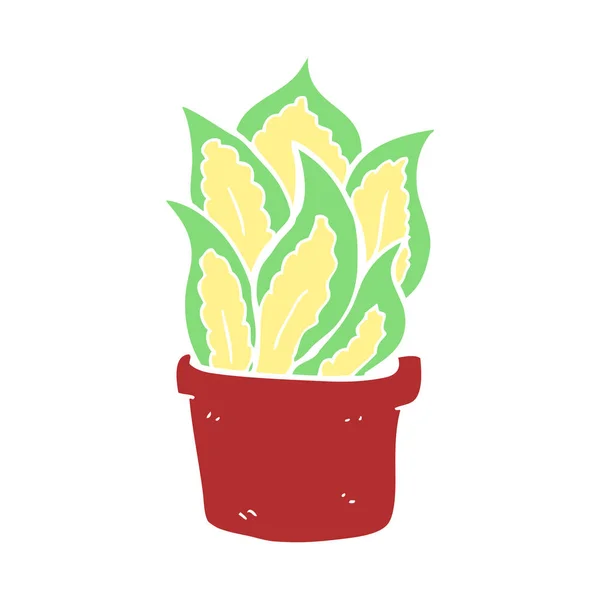Плоская Цветная Иллюстрация Домашнего Растения — стоковый вектор