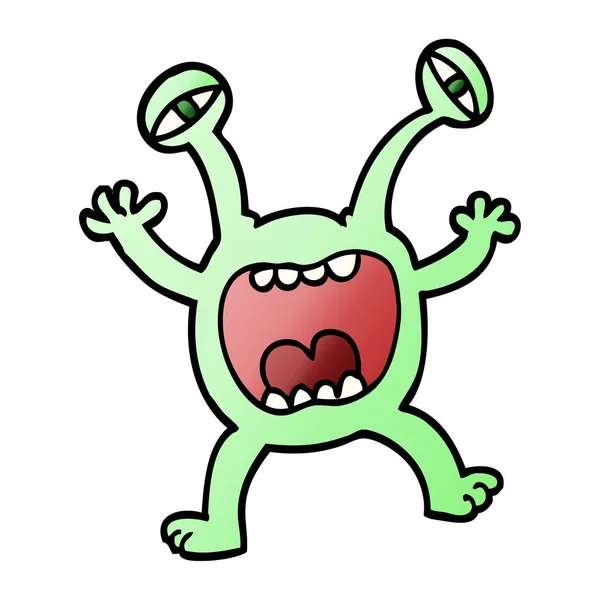 Vector Kleurovergang Illustratie Cartoon Monster — Stockvector