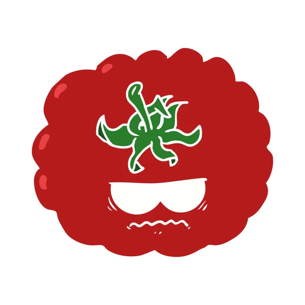 纯色风格动画片愤怒的西红柿 — 图库矢量图片
