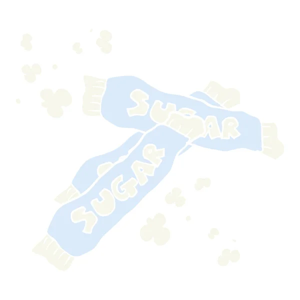 Illustration Couleur Plate Paquets Sucre — Image vectorielle