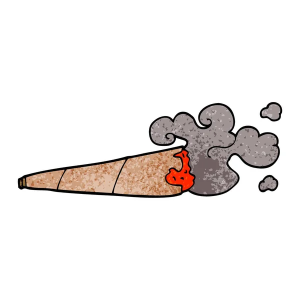 Dessin Animé Gribouille Roulé Cigarette Plat Icône Vecteur Illustration — Image vectorielle