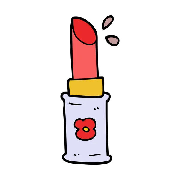 Zeichentrickfilm Doodle Lippenstift Illustration — Stockvektor