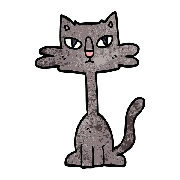 Dibujos Animados Garabato Divertido Gato — Vector de stock