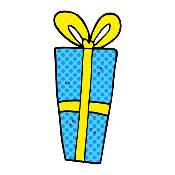 Cartoon Doodle Verpackt Geschenk — Stockvektor