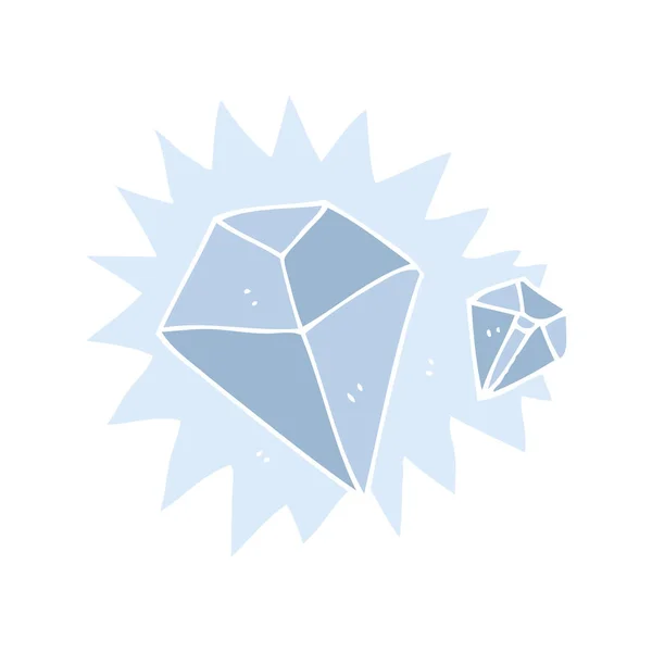钻石的扁平彩色插图 — 图库矢量图片