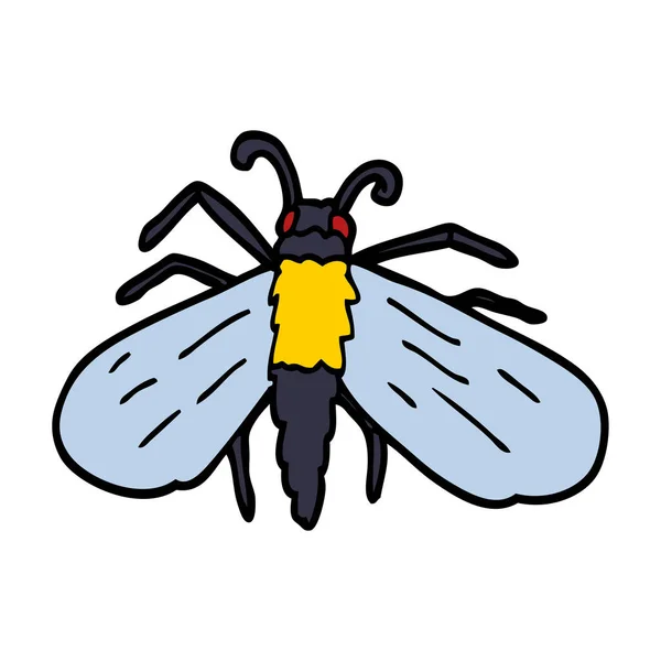Γελοιογραφία Doodle Μέλισσα Εικονογράφηση Διάνυσμα — Διανυσματικό Αρχείο