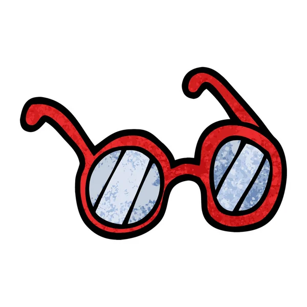 Grunge Texturizado Ilustração Desenhos Animados Óculos — Vetor de Stock
