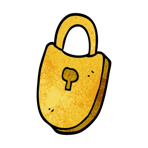 Cartoon Doodle Treasure Lock — Stock Vector