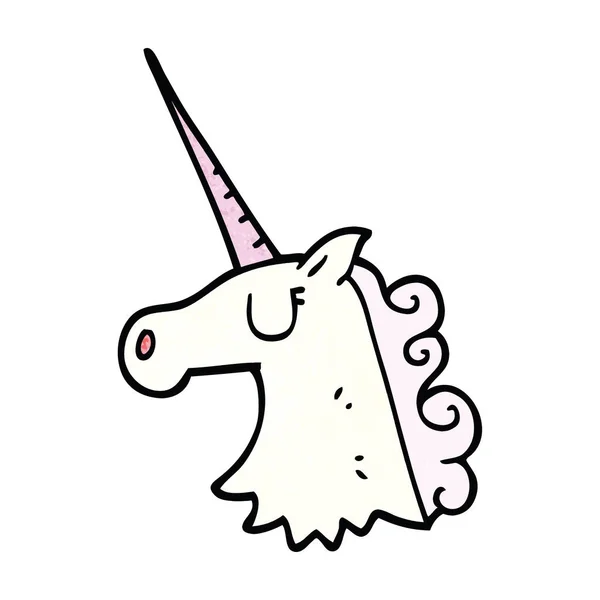 Kartun Corat Coret Unicorn Cantik - Stok Vektor