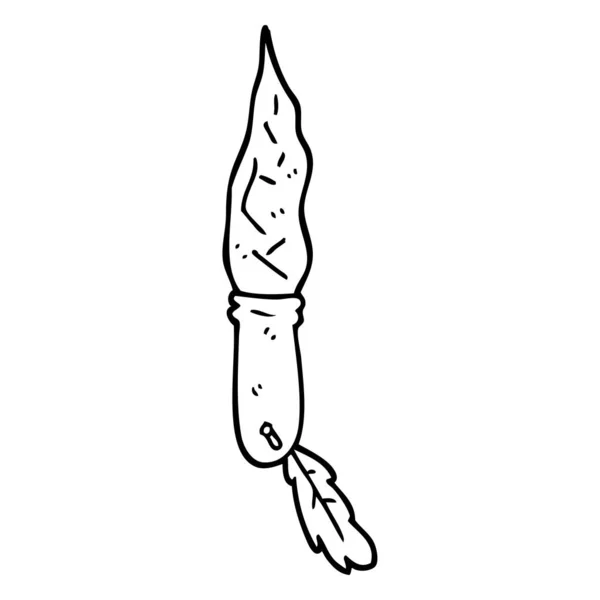 Line Drawing Cartoon Stone Dagger — Stock Vector
