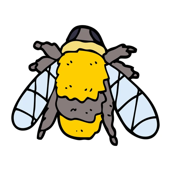 Cartoon Doodle Doodled Bee — Stockvector