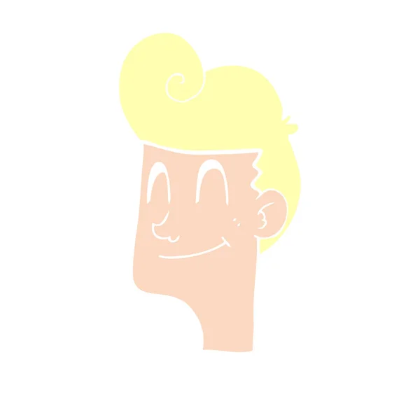 Flachfarbige Abbildung Eines Lächelnden Mannes — Stockvektor