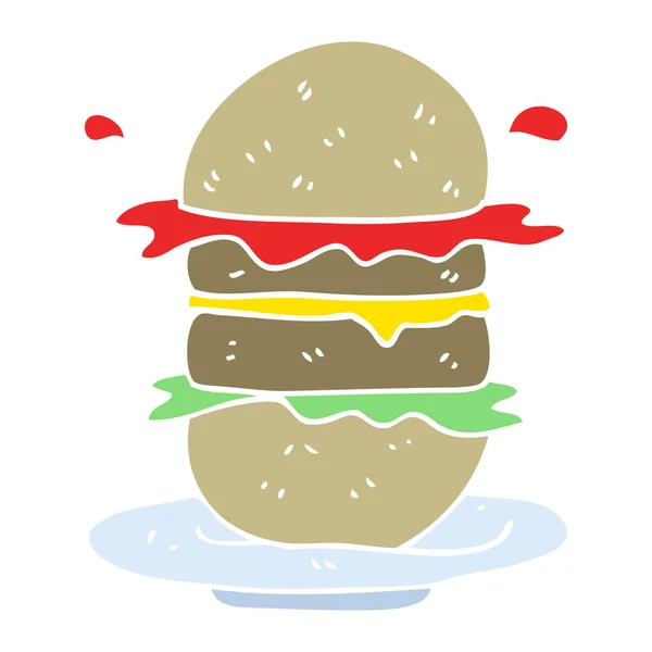 Szalagkábel Színes Illusztráció Burger — Stock Vector