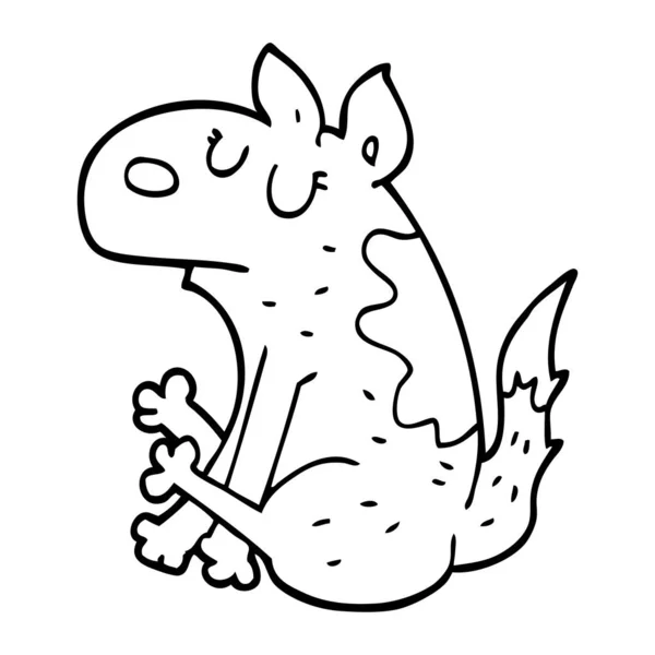 Zeichnung Cartoon Hund Sitzend — Stockvektor