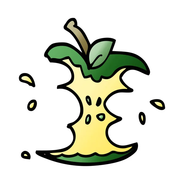 Cartoon Doodle Saftiga Biten Apple — Stock vektor