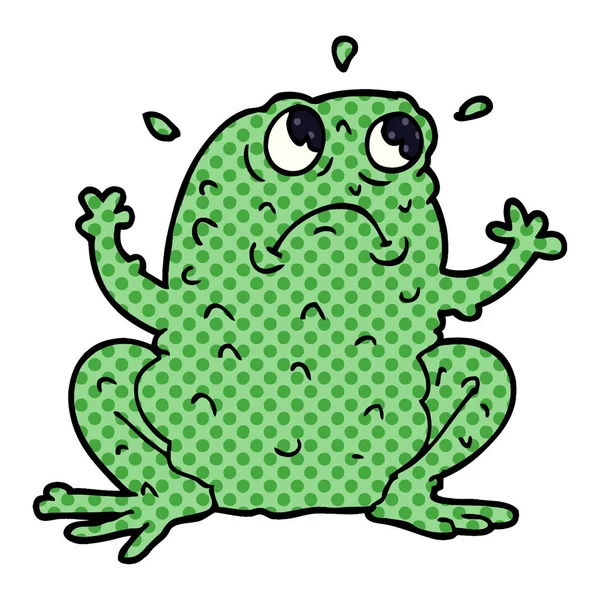 Cartoon Doodle Nerveus Toad — Stockvector