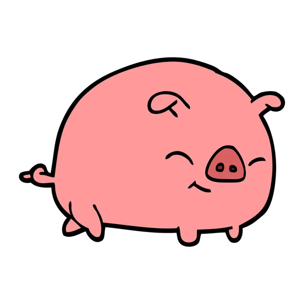Mão Desenhado Doodle Estilo Cartoon Porco —  Vetores de Stock